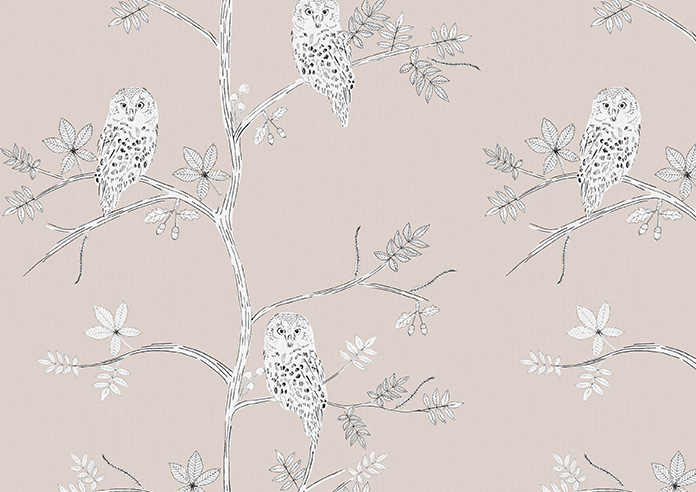 Treetop Owls, Rose Gold - Twist&Fit Roller Blind - Image 6